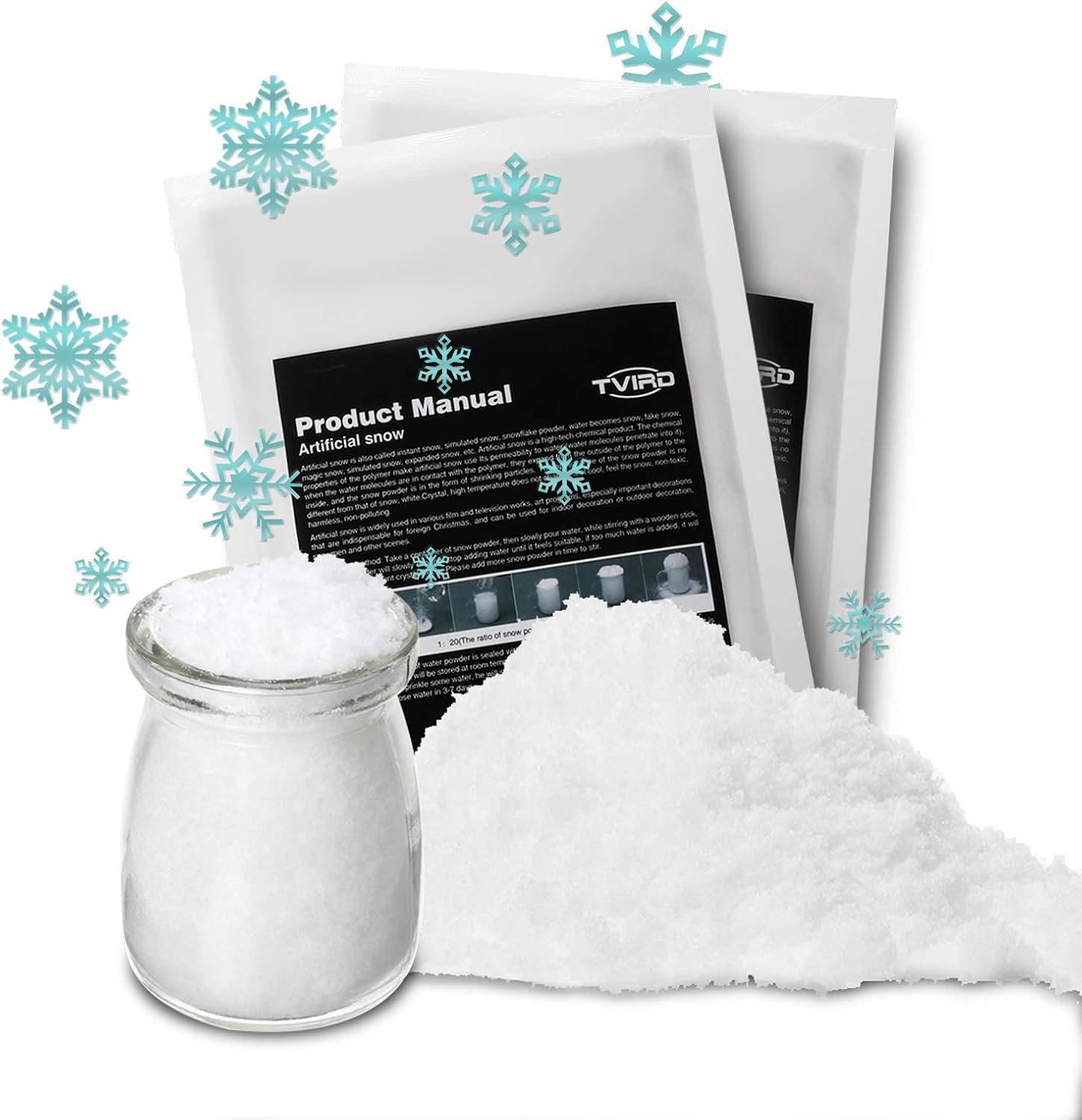 Tvird Instant Artificial Snow10 Ounces Premium SelfAdhesive Snow Flock Powder for
