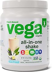 Vega All-in-One Nutrition Organic Vegan Protein Powder – French Vanilla, 20g Protein Meal Replacement Shake – 12.2 oz (9 Serv