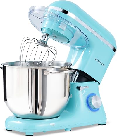 Aucma Stand Mixer 7.5L 1400W With Bowl Dough Hook Whisk Beater Blue