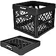 CleverMade Collapsible Milk Crate, Obsidian, 1PK - 25L (6 Gal) Stackable Storage Bins, Holds 50lbs Per Bin - Clevercrates are Heavy Duty, Plastic Collapsible Storage Crate for Multi Purposes