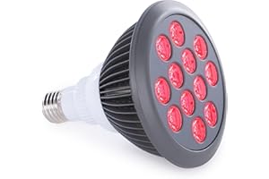 Hooga Red Light Therapy, 660nm 850nm, 12 Dual Chip LEDs, Portable and Targeted High Irradiance for Skin, Pain Relief, Anti-Aging, Muscle Recovery, Sleep - Power Cord & Base Included, HG24