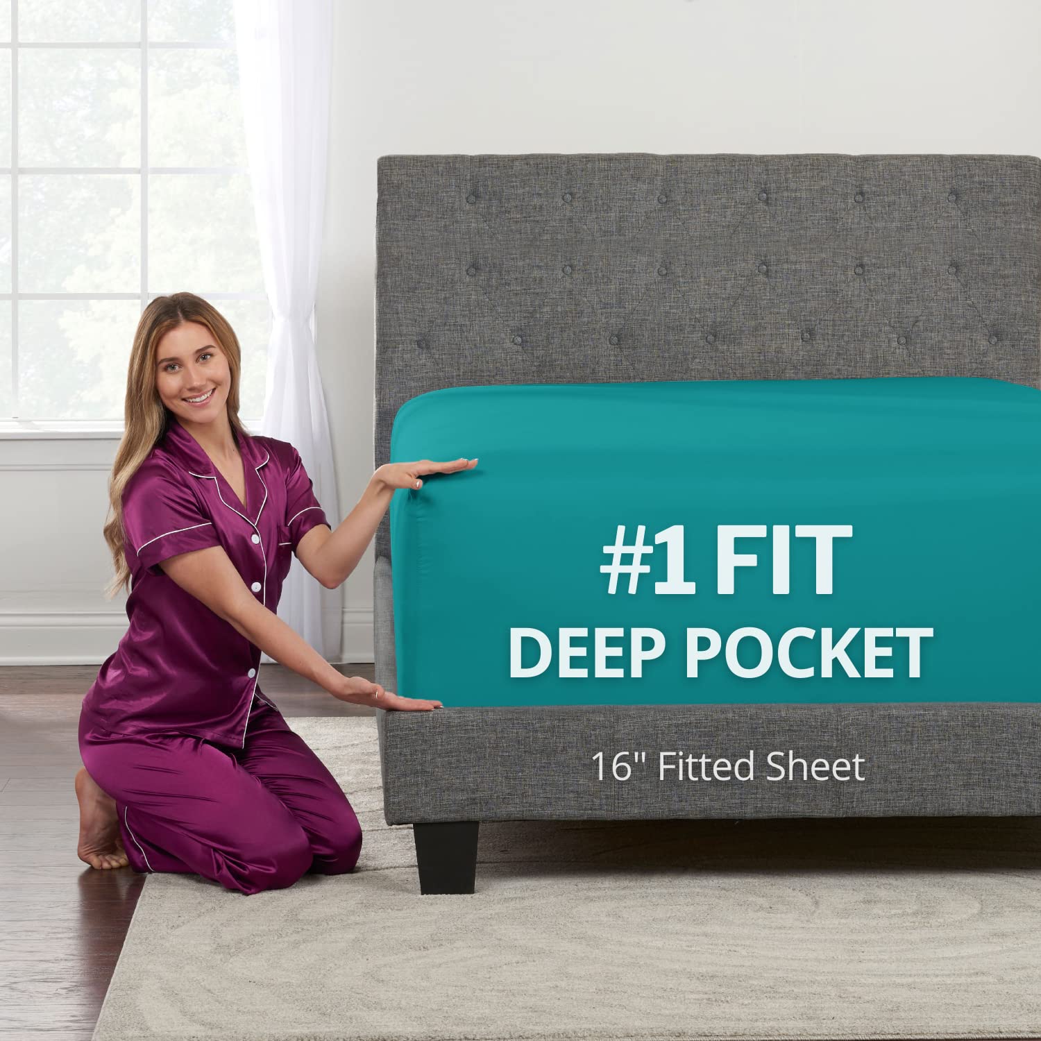 Kids Twin Deep Pocket Fitted Sheet 16'-18' Mattress