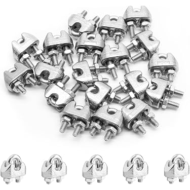 thumbnail image 2 of The ROP Shop 50-Pack 1/4 Inch M6 Wire Rope Clips – 304 Stainless Steel – Cable Fastener Clamps 2 of 2