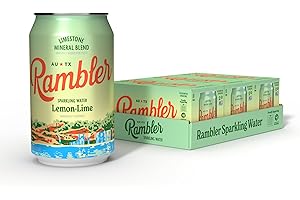 AUTX RAMBLER Lemon-Lime Sparkling Water, Texas Limestone Filtered, 12-Ounce Cans, Three 8-Packs (24 Cans)