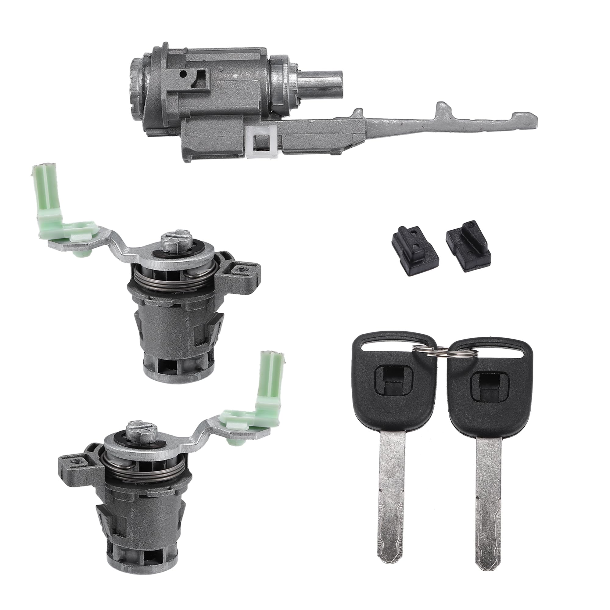 Photo 1 of Hihaha No.06351TE0A11/72145S73003 / Outer/Ignition Switch Cylinder Lock Front Door Lock Cylinder with Keys for Honda Civic 2003-2005 for Honda CR-V 05-06 / Metal / 1 Set/Silver Tone