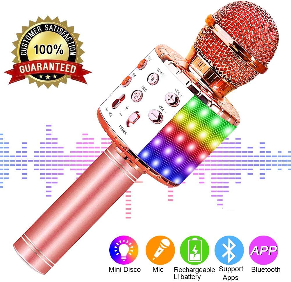 Record Function Home Karaoke Player For Home Ktv Party Kids Singing Suntop Wireless Karaoke Microphone Bluetooth Microphone With Dancing Led Lights Bluetooth Speaker Microphones Musical Instruments Dj Umoonproductions Com