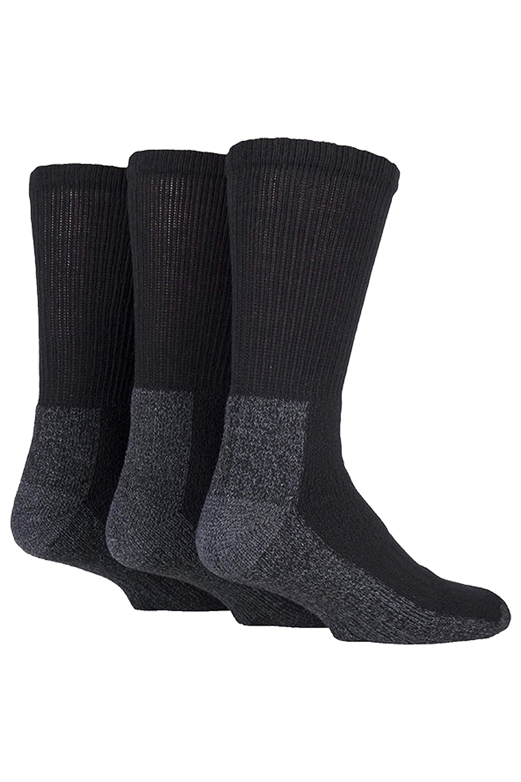 Work Force - Mens 3 Pack Heavy Duty Work Socks (6-11 UK, Black WFH0090)