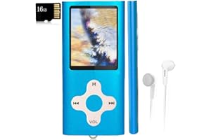 XIDEHUY Mp3 Player,Music Player with a 16 GB Memory Card Portable Digital Music Player/Video/Voice Record/FM Radio/E-Book Reader/Photo Viewer/1.8 LCD
