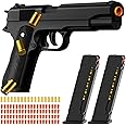Soft Bullet Toy Gun - Stress Shot with Semi-Automatic Mode, Realistic Shell Ejecting Toy Guns, Birthday (Black)