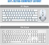 MageGee MK-Mini 60% Mechanical Keyboard 61 Keys Red Switch White view 2