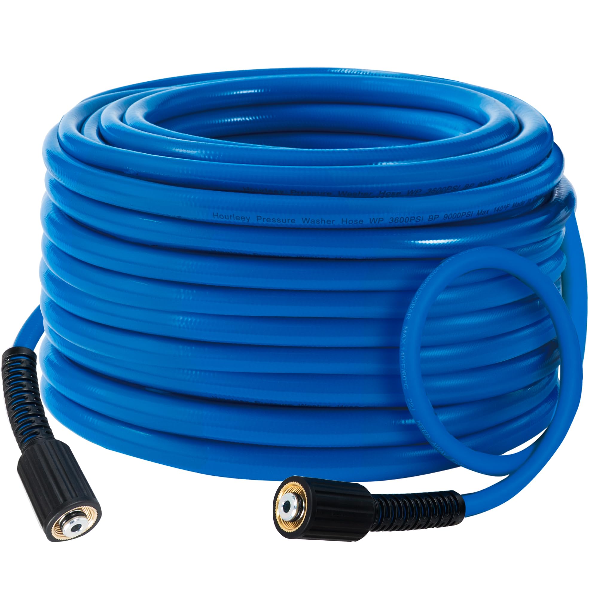 Photo 1 of Hourleey Pressure Washer Hose 30 FT, 3600 PSI Flexible Kink Resistant Power Washer Hose Replacement, 1/4" Quick Connect Pressure Hose Extension, Blue