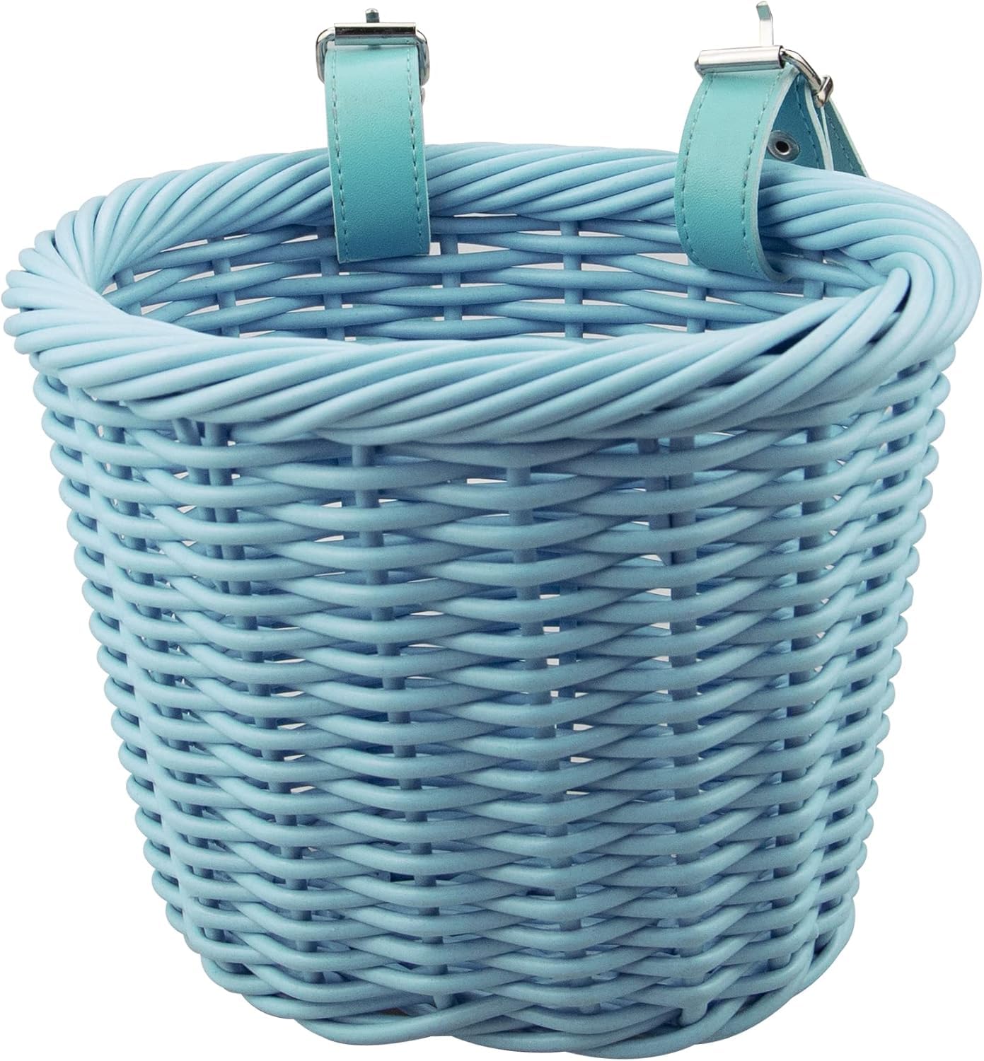 ZUKKA Children's Bicycle Basket, Blue, Woven Natural Fibers, Handlebar Mount, 7.68" x 7.68" x 6.5", 2 kg Capacity