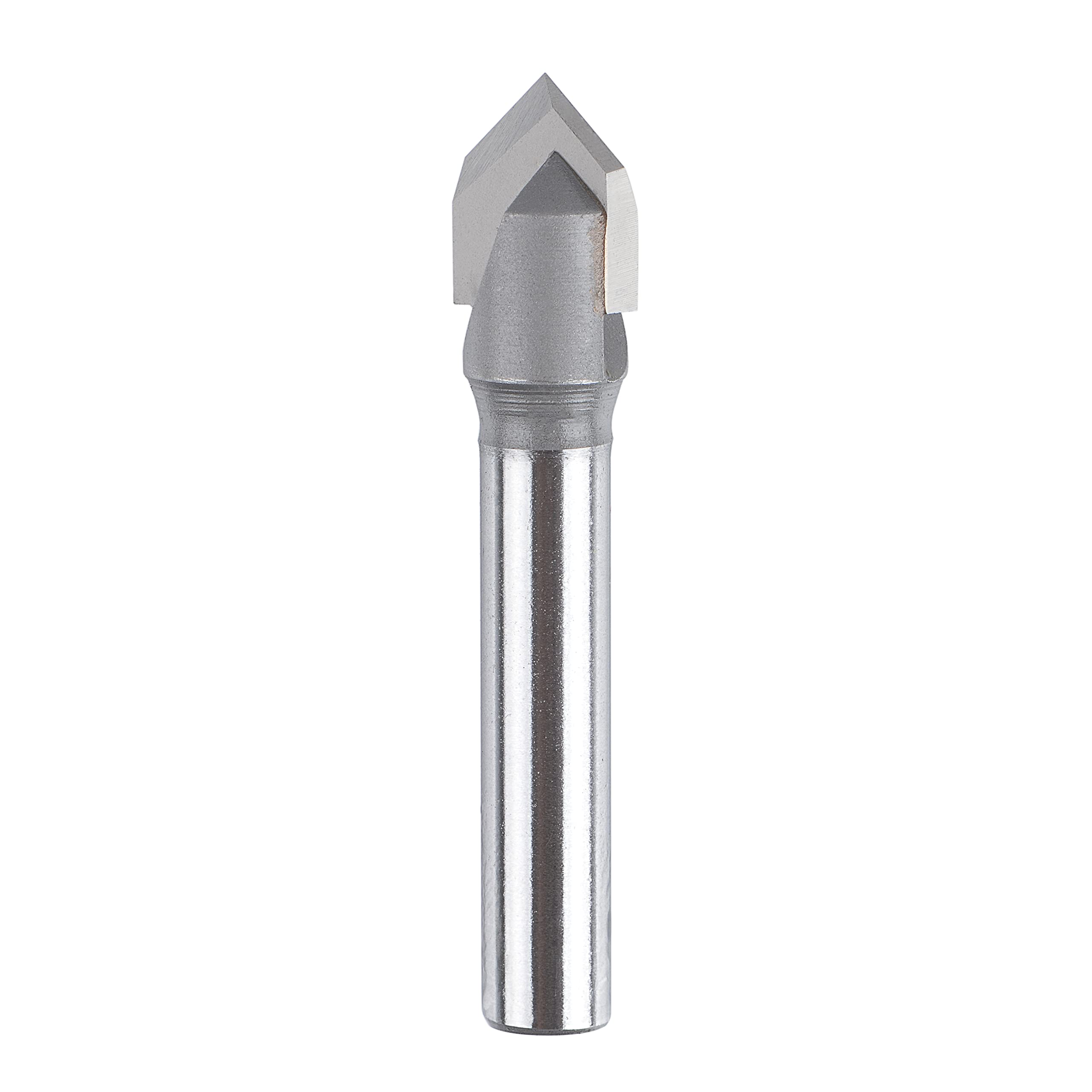 SpeTool 90 Degree V Groove Router Bit - 1/4" Shank Solid Carbide CNC Chamfer Bit with TiAlN Coating for Woodworking Engraving, Sign Making & V-Groove Cutting on MDF/Oak, 1/2" Cutting Dia