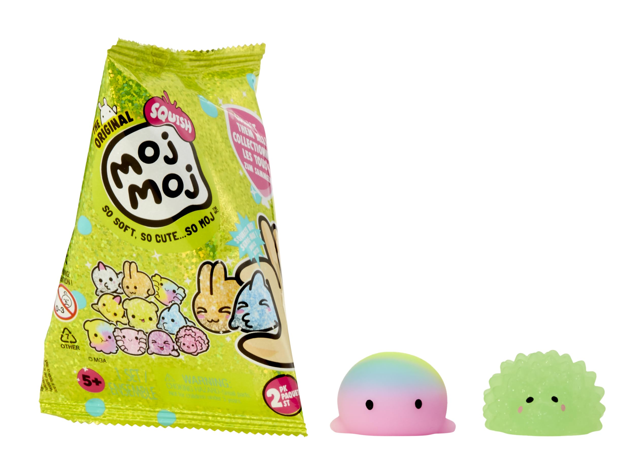 Moj Moj The Original Squish Series 1 - Collectible Figure, Blind Packaging, Pack of 2 Squishies, Sensory Toy, Easter Basket Stuffers, Party Favours for Kids Ages 5+