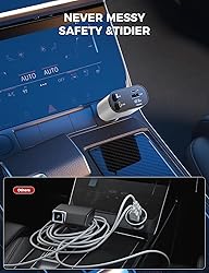 【Upgraded】 SUPERONE Retractable Car Charger 4