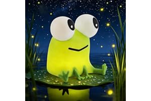 YISUN Frog Night Light for Kids, Soft Silicone Nursery Night Lamp Rechargeable LED Bedside Lamp with Timer, Nursery Squishy L