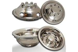 OxGord 17" Stainless Steel Dually Wheel Simulators Compatible with 2003-2024 Dodge Ram 3500 SLT & 2011-2025 Ram 3500 Tradesma