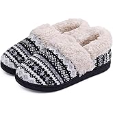 Evshine Women's Fuzzy Memory Foam Slippers, Closed Back Knit Bedroom Slippers, Slip-On Warm House Shoes for Indoor & Outdoor Comfort