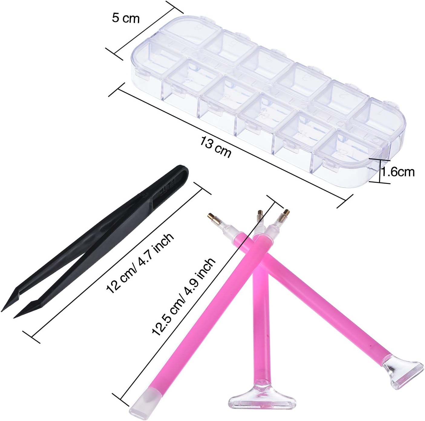 Diamond Painting Tools DIY Diamond Stitch Pen Kit with Tweezers, Glue, Plastic Tray, Diamond Embroidery Box - Image 3