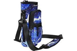 iLeadon Water Bottle Holder with Strap for Hydroflask, 25/32/40 oz Water Bottle Bag for Stanley Iceflow, Adjustable Shoulder Water Bottle Sling Bag with Phone Pocket, Water Bottle Pouch for Outdoor