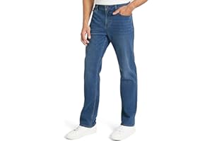 Izod Mens 5 Pocket Straight Fit Stretch Waist Denim JeansJeans