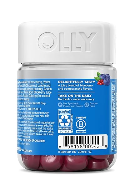 OLLY GLOWING SKIN COLLAGEN GUMMY, HYDRATED, YOUTHFUL SKIN, HYALURONIC ACID, SEA BUCKTHORN, CHEWABLE SUPPLEMENT, BERRY, 25 DAY SUPPLY – 50 COUNT