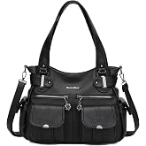 KouLi Buir Large Tote Bag for Women, Multi-Pocket Hobo Shoulder Purse, Soft PU Leather Crossbody Bag and Handbag
