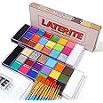 UCANBE Face Body Paint Palette with Paintbrushes Set - 2 x 20 Colors Oil Based Vibrant facepaint with 10 Blue Paint Brushes Makeup Kit for Halloween Cosplay Special Effects SFX Party Theater (Set 02)