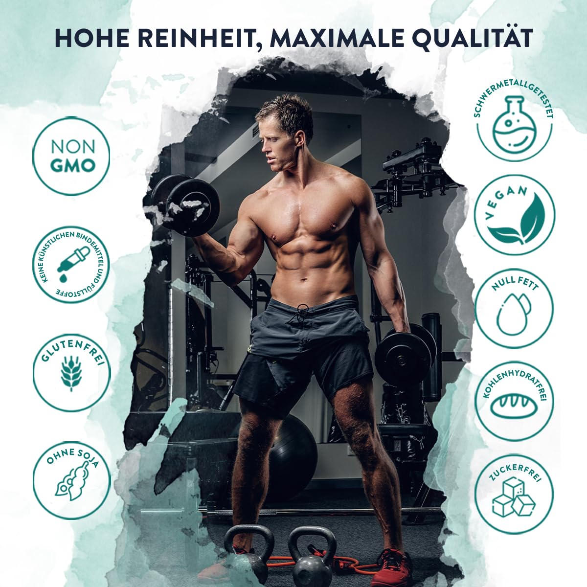 Creatin Monohydrat Pulver 500g | Pure Mikronisiertes 200 Mesh Kreatin Monohydrat Pulver mit Vitamin B6 P5P - Vegan Creatine Monohydrate - Pre Workout Creatin 6