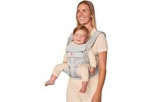 Ergobaby Omni Classic Baby Carrier Newborn to Toddler - Breathable Baby Carriers for Summer - All-Position Carrier with Lumbar Support (7-45 Pounds), Mesh, Pearl Grey