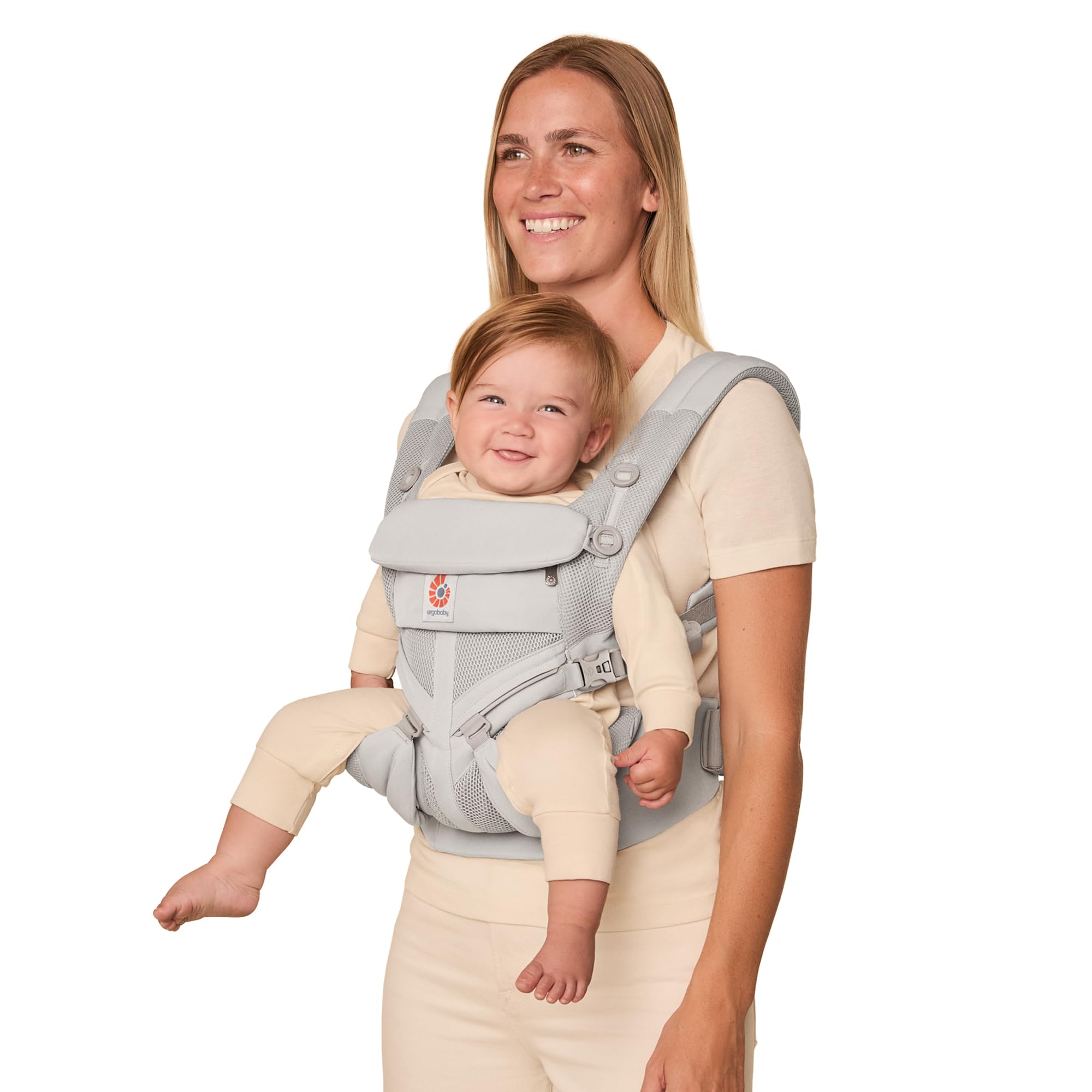 Photo 1 of Ergobaby Omni Classic Baby Carrier Newborn to Toddler - Breathable Baby Carriers for Summer - All-Position Carrier with Lumbar Support (7-45 Pounds), Mesh, Pearl Grey