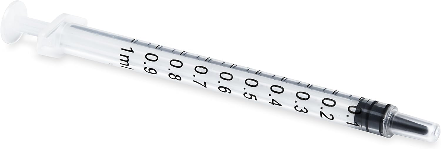 1ml Syringe Sterile with Luer Slip Tip - 100 Syringes by BH Supplies (No Needle) Individually Sealed: Health & Personal Care