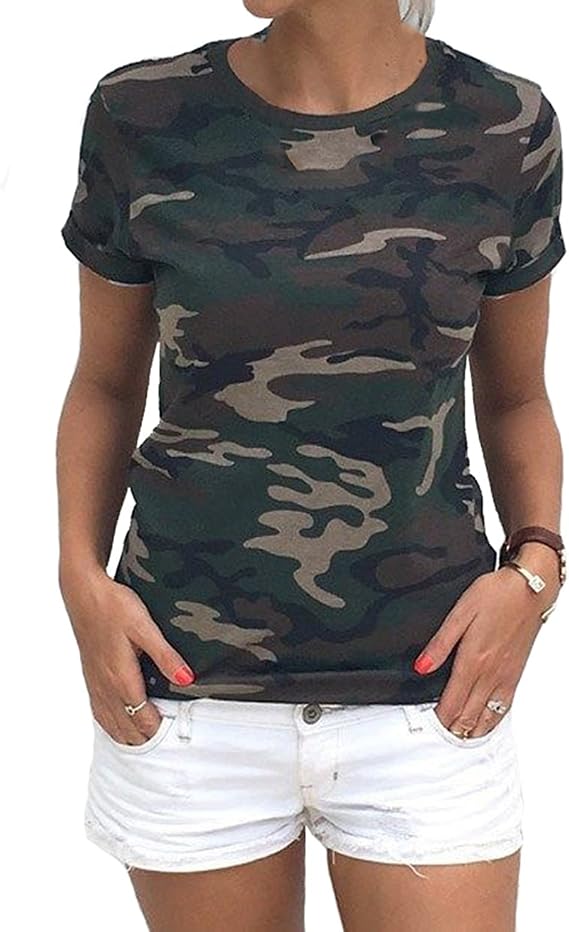 Ladies Womens Army Camouflage Print 