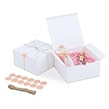 YUEFANBOX White Paper Gift Boxes with Lids 8×8×4