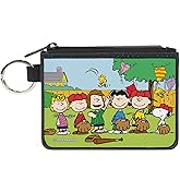 Buckle-Down Peanuts Wallet, Coin Purse, Peanuts Gang Backyard Baseball Group Pose, Canvas
