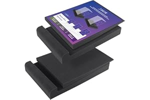 JBER 2 Pack Acoustic Isolation Pads, Studio Monitor Speaker Isolation Foam Pads, High Density Acoustic Foam Suitable for 3-4.5 Inch Speakers for Sound Improvement Prevent Vibrations (8 * 6.3 * 1.4")