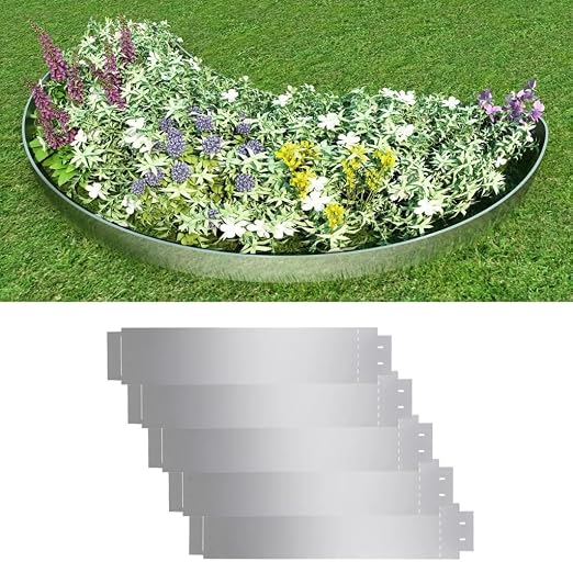 Tuduo Borde para césped (5 pcs (Acero galvanizado 100 x 20 cm ...