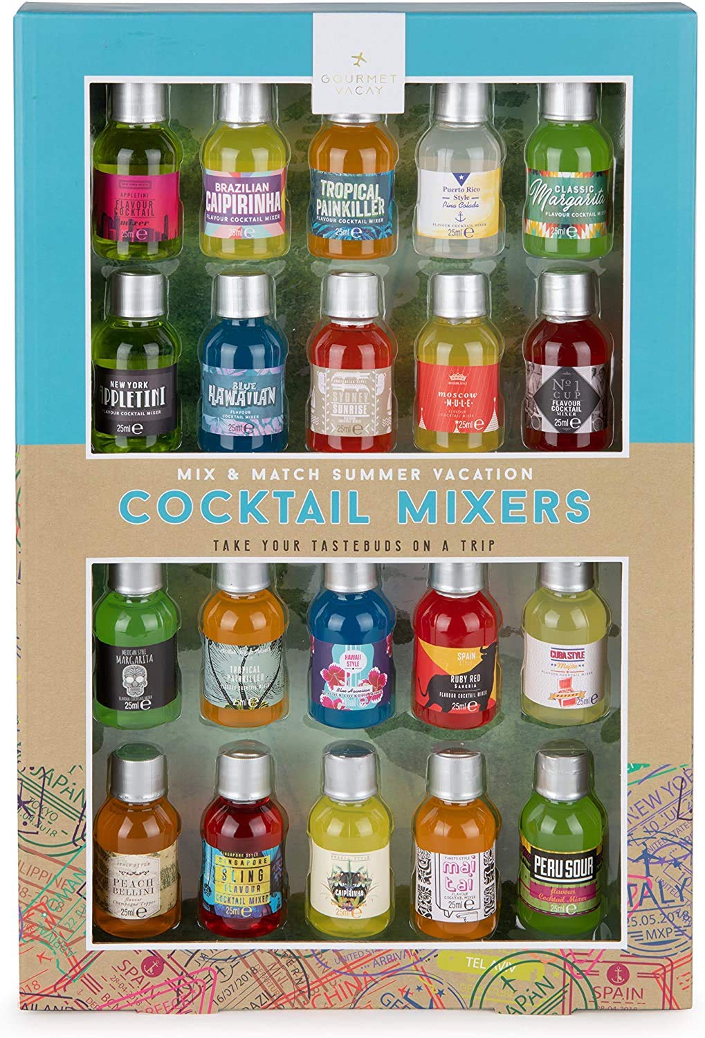 Amazon Com Thoughtfully Gifts Mix And Match Cocktail Mixer Mini Sampler Flavors Include Appletini Blue Hawaiian Margarita And More Pack Of 20 Contains No Alcohol Grocery Gourmet Food