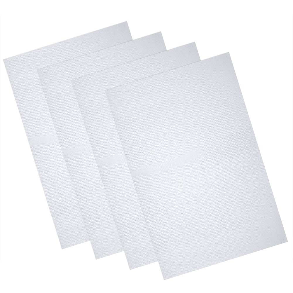 Pllieay 4 Pieces 14 Count Reserve Aida Cloth White Cross Stitch Cloth 45 x 30 cm Cotton Aida Fabric for Embroidery