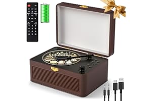 Gueray CD Player Portable Bluetooth: Retro CD Players with Speakers Vintage CD-Player 3600mAh Rechargeable & Radio & Remote Control Support USB/AUX Playback Headphone Jack