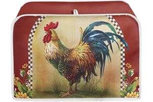 Hechitok Rooster Portable Toaster Dust Cover 4 Slice Toaster Cover Toaster Oven Covers Toast Cover,M