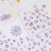 YHMQDU Sew on Rhinestones 205 PCS Glass Rhinestones Mixed Shapes Sew on Crystal Gems Flatback with Silver Claw for Jewelry Crafts Clothes Shoes Costume (Crystal Violet)