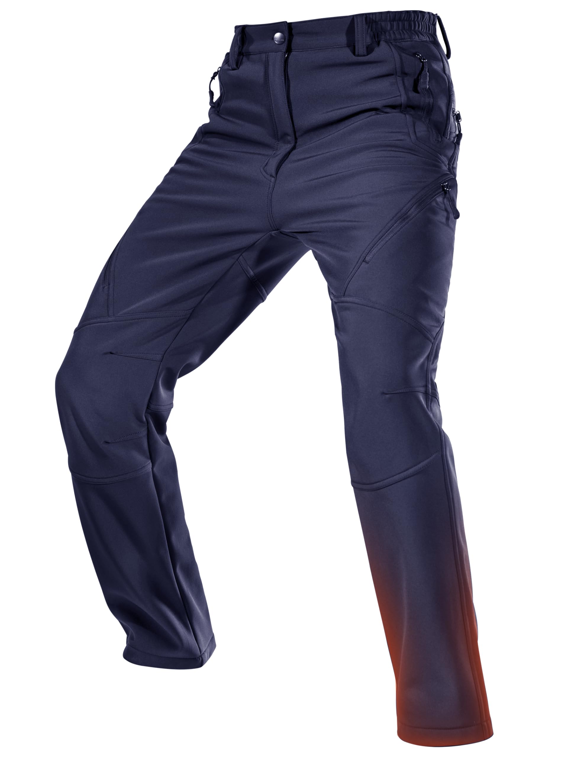 FREE SOLDIER Men's Fleece Lined Outdoor Cargo Hiking Pants Water ...