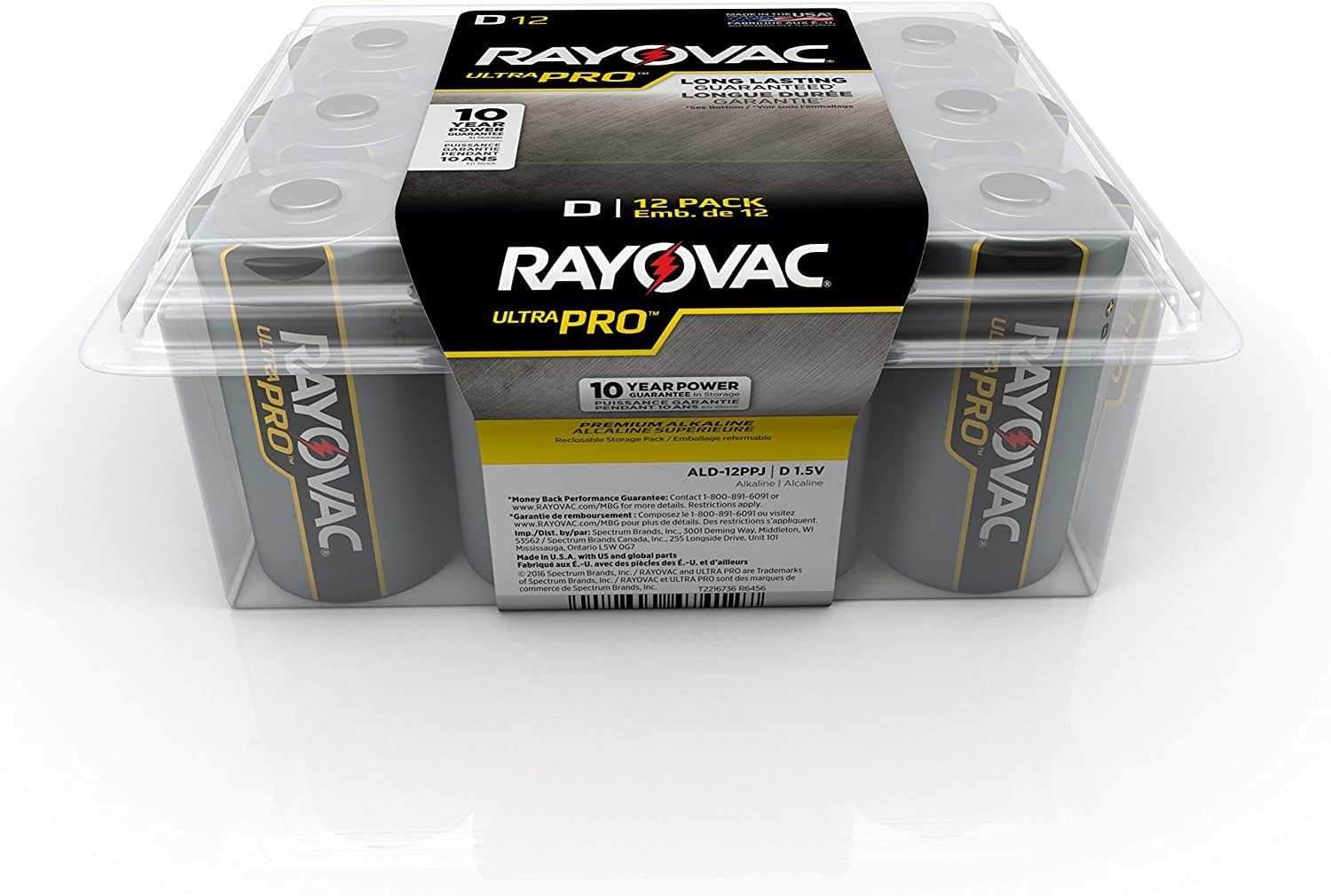 Rayovac Batteries ALD-12PPJ UltraPro Industrial Alkaline Battery, D Size, Standard, Black (Pack of 12): Industrial & Scientific