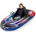 Slippery Racer Inflatable Toboggan Snow Sled for Kids with Reinforced Side Handles.