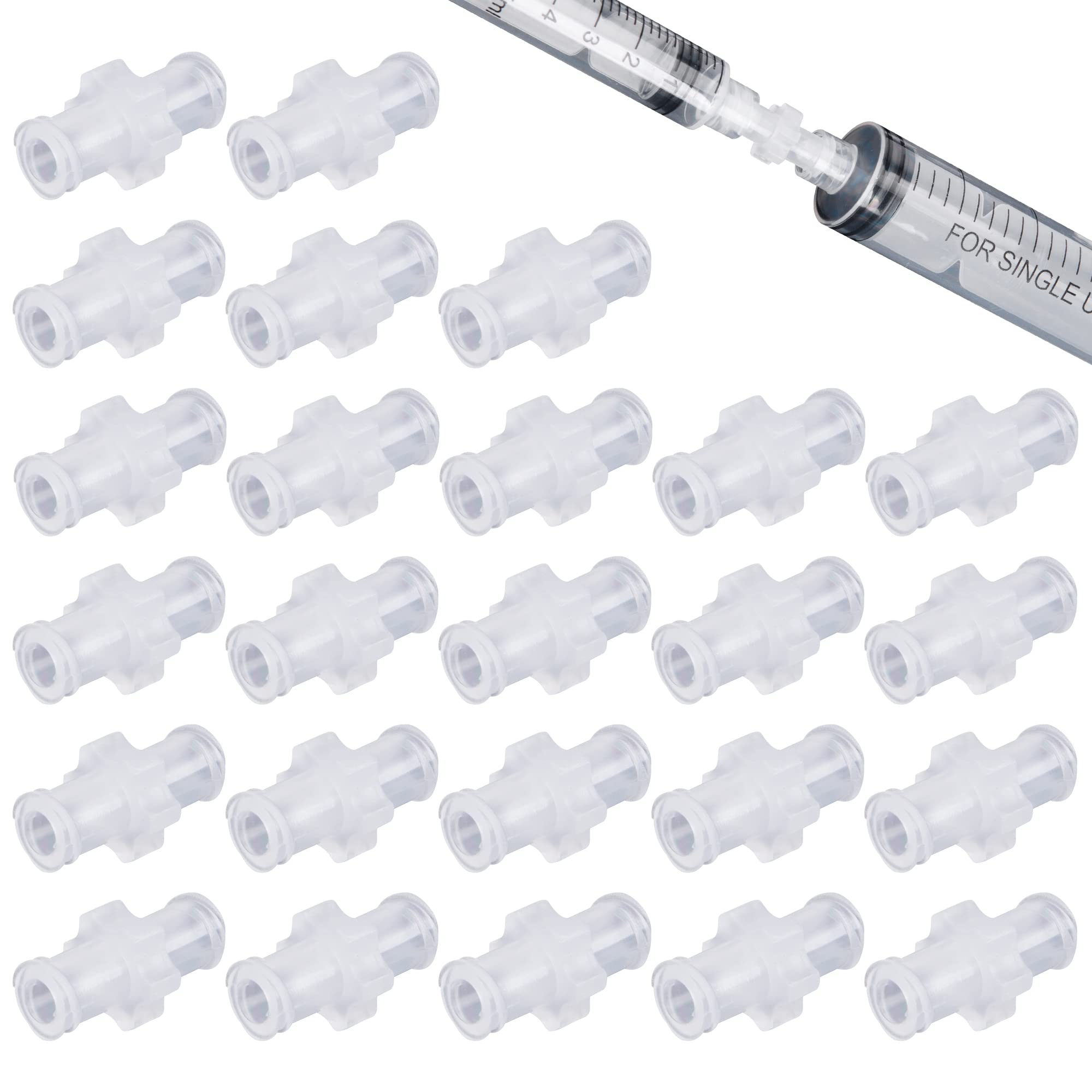 Photo 1 of 25pcs Luer Lock to Luer Lock Connector, Female Luers Syringe to Syringe Transfer Joint,PP Syringes Adapter Coupler (25)
