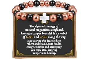 Copper Bracelets for Women and Men, Magnetic Bracelets for Women and Men with 3500 Gauss Magnetic Beads Cooper Christian Jewe