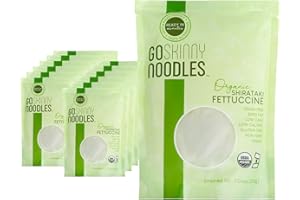 GoSkinny Noodles Fettuccine (12 Pack), Organic Shirataki & Konjac, Low Carb, Low Calorie, Gluten Free, Vegan, Keto, Paleo, Ready in Minutes, Skinny Noodles, 7.05 oz