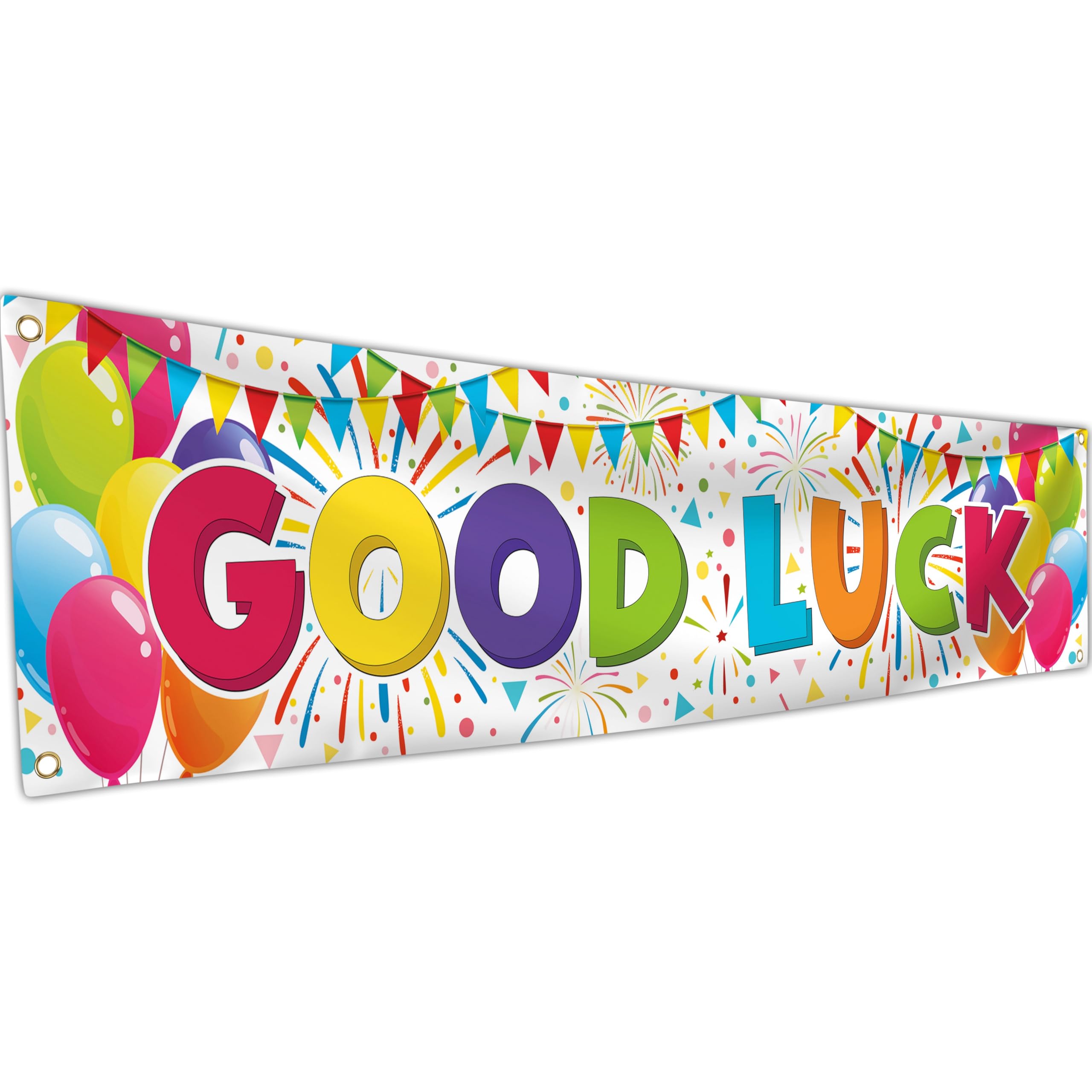 Good Luck Banner - Sorry Your Leaving Decorations 180 x 40cm - We Will Miss You Goodbye Farewell Banner (White)