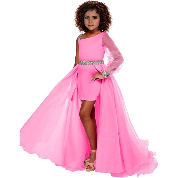 Amazon.com: Pseadujcn One Shoulder Pageant Party Dresses Sparkly Sequins  Layered Tutu Prom Dress PT628-CU Black: Clothing, Shoes & Jewelry